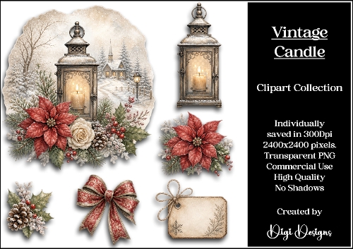 Christmas Lantern Clipart Collection PNG 
