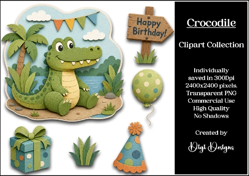Crocodile Clipart Collection PNG 