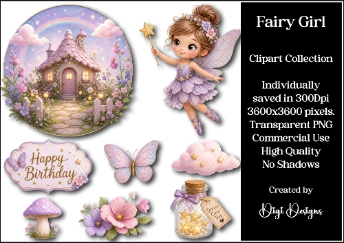 Fairy Girl Clipart Collection PNG 