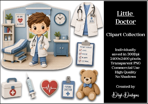Little Doctor Clipart Collection PNG 