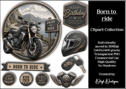 Born to Ride Clipart Collection PNG 
