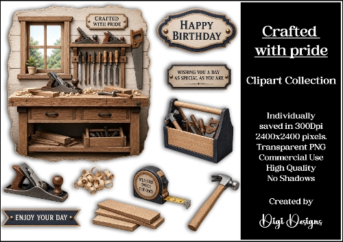 Crafted with pride Clipart Collection PNG 