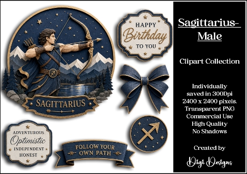 Star Signs - Sagittarius Male Clipart Collection PNG  