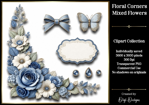 Floral Corner 1 Clipart Collection PNG