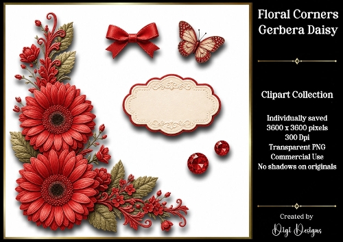 Gerbera Daisy 2 Clipart Collection PNG