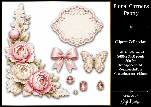 Peony 3 Clipart Collection PNG