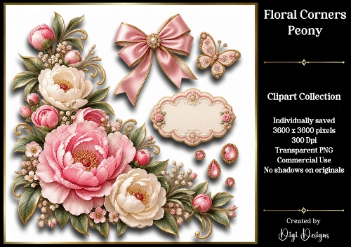 Peony 4 Clipart Collection PNG