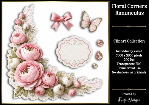 Ranunculas 2 Clipart Collection PNG