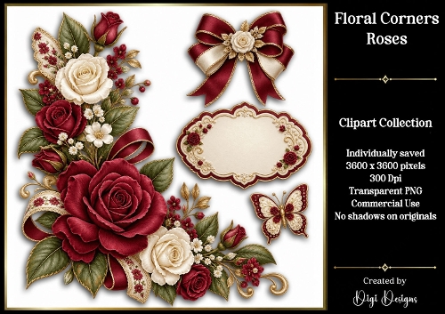 Roses 8 Clipart Collection PNG