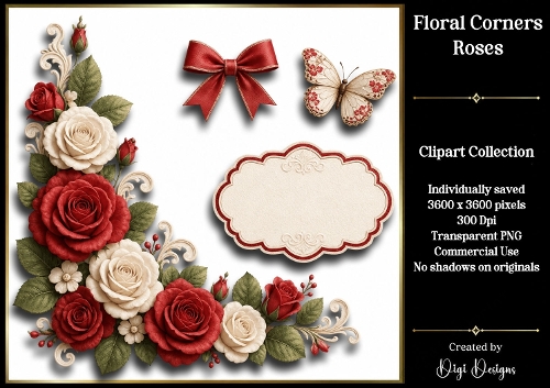 Roses 12 Clipart Collection PNG