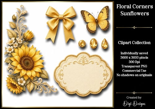Sunflowers 2 Clipart Collection PNG