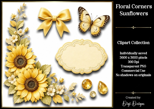 Sunflowers 3 Clipart Collection PNG