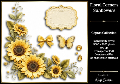 Sunflowers 6 Clipart Collection PNG
