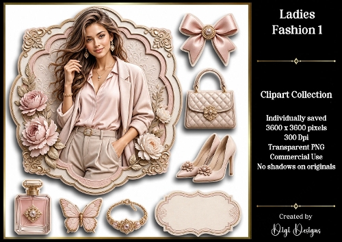 Ladies Fashion 1 Clipart Collection 