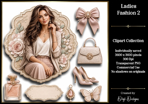 Ladies Fashion 2 Clipart Collection 