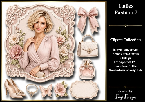 Ladies Fashion 7 Clipart Collection 