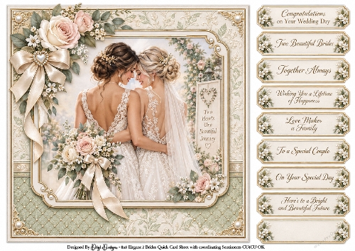 Elegant 2 Brides  - Quick Card 