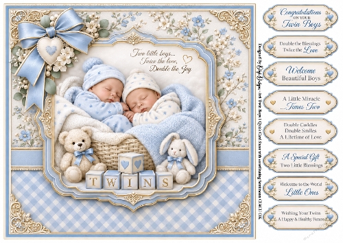 Twin Boys 1 - Quick Card 