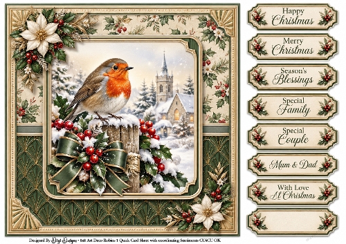 Art Deco Robin - Quick Card
