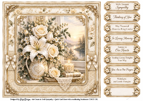 Cream & Gold Sympathy - Quick Card