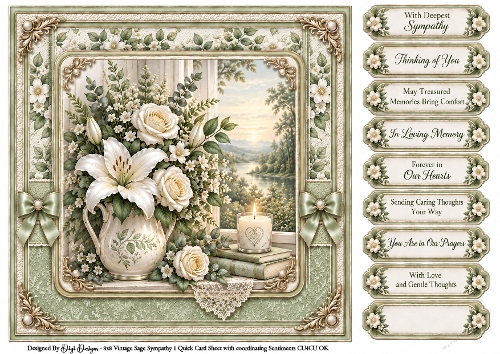 Vintage Sage Sympathy 1 - Quick Card 
