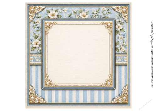 8x8 Elegant Garden Birds Blank Insert 