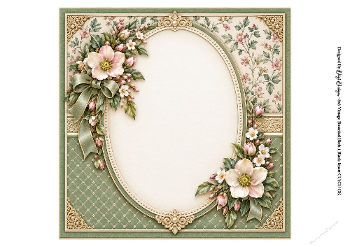 8x8 Vintage Botanical Birds Blank Insert 1