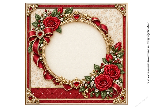 8x8 Ruby Anniversary Blank Insert 