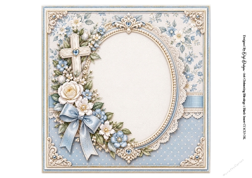 8x8 Christening Blessings Blank Insert 