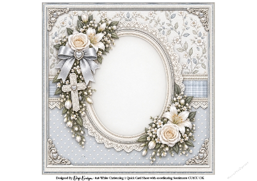 8x8 White Christening Blank Insert 