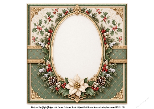 8x8 Ornate Robin Blank Insert 