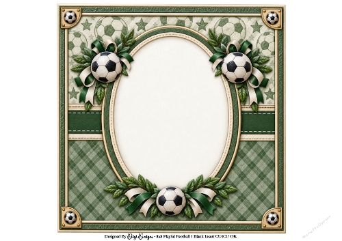 8x8 Playful Football Blank Insert 