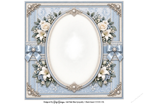 8x8 Pale Blue Sympathy Blank Insert 