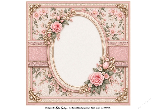 8x8 Pastel Pink Sympathy Blank Insert 