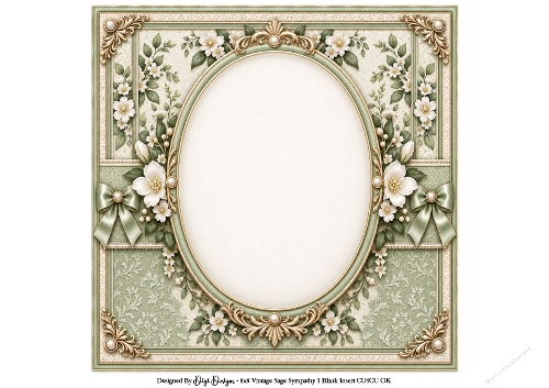 8x8 Vintage Sage Sympathy Blank Insert 
