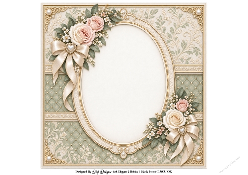 8x8 Elegant 2 Brides Blank Insert 