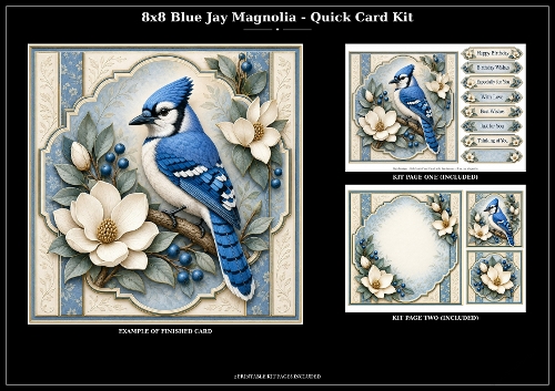 Blue Magnolia Jay Bird - Quick Card Kit 