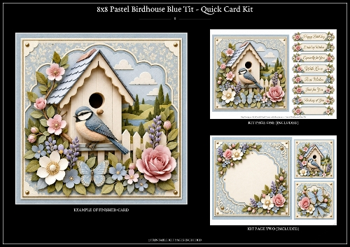 Blue Tit Bird House - Quick Card Kit 