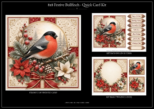 Festive Bullfinch - Quick Card Kit 