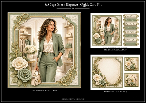 Sage Green Elegance - Quick Card Kit 