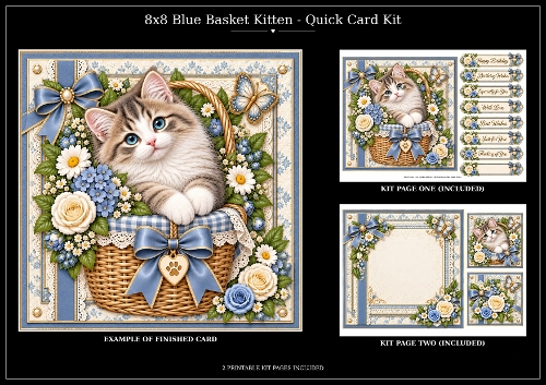 Basket Kitten  - Quick Card Kit 