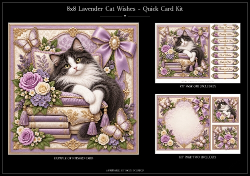 Lavender Cat - Quick Card Kit 