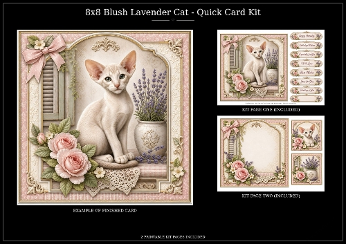 Lavender Cat 2 - Quick Card Kit 