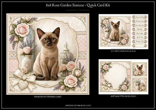 Rose Garden Siamese - Quick Card Kit 