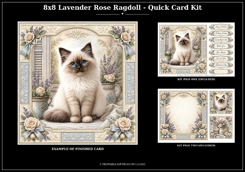 Shabby Chic Kitten - Quick Card Kit 