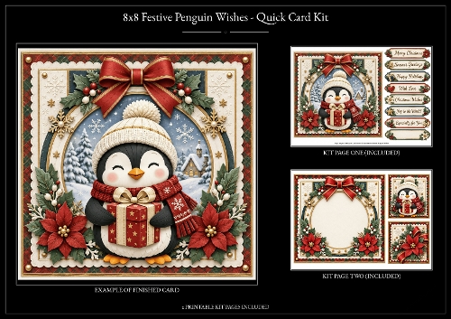 Festive Penguin - Quick Card Kit 