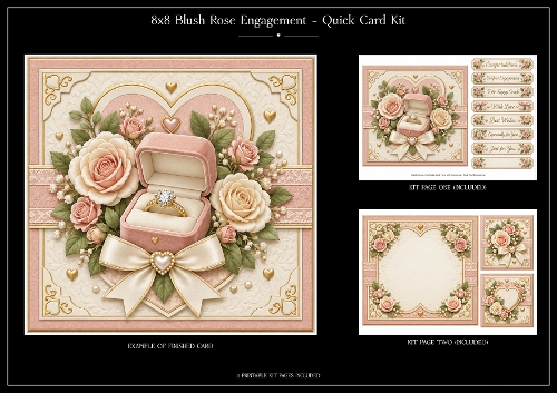 Blush Rose Engagement 1 - Quick Card Kit 