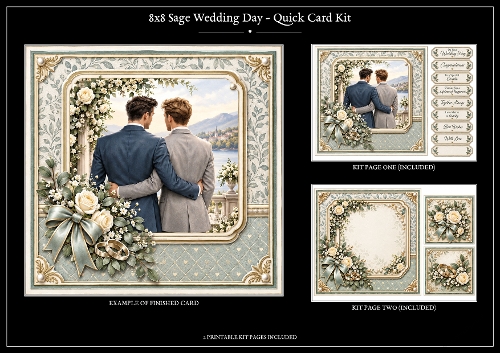 Romantic  Lakeside Wedding - Quick Card Kit 