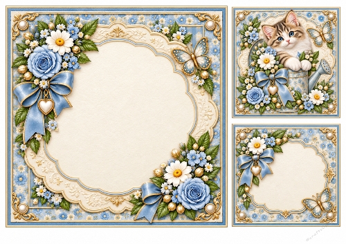 Blue Blossom Blank Insert 