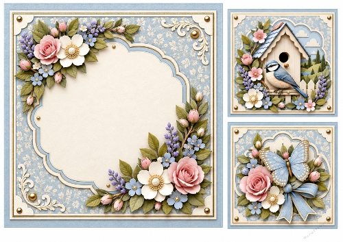 8x8 Blue Tit - Blank Insert 